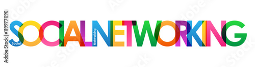 "SOCIAL NETWORKING" colourful vector letters Icon