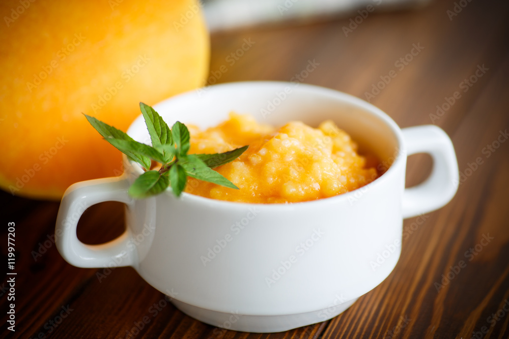 pumpkin porridge in a plate pumpkin porridge in a plate