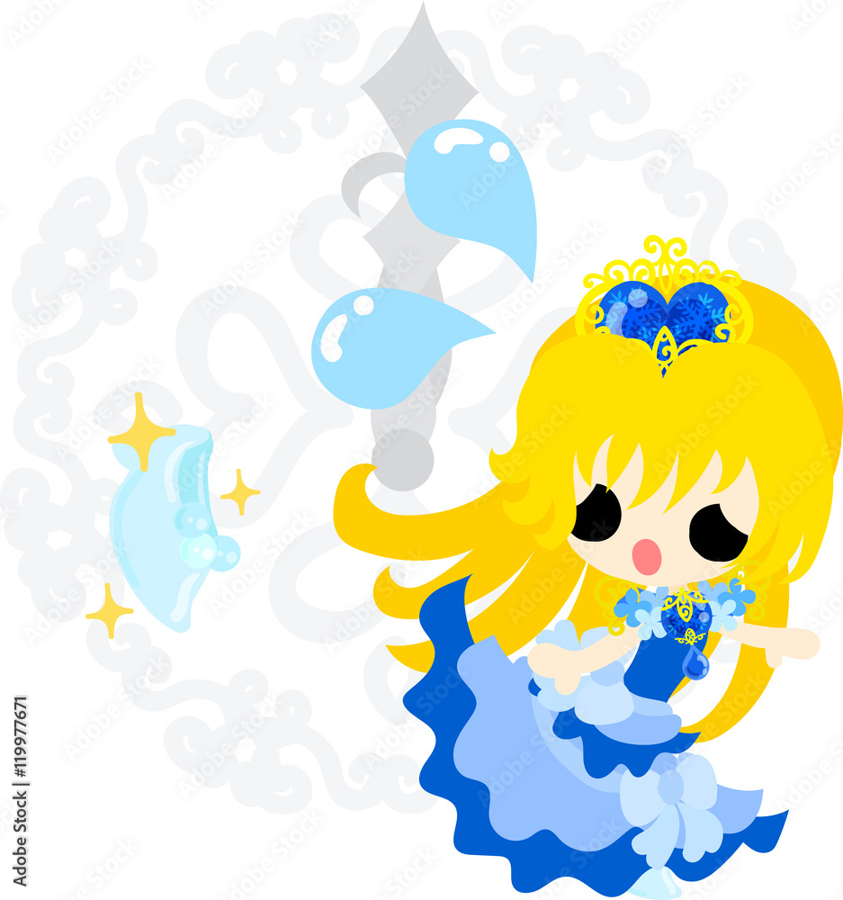 The illustration of pretty Cinderella