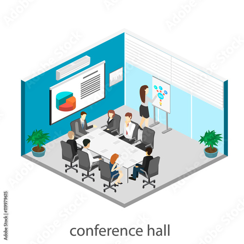 Business meeting in an office Business presentation meeting in an office around a table.