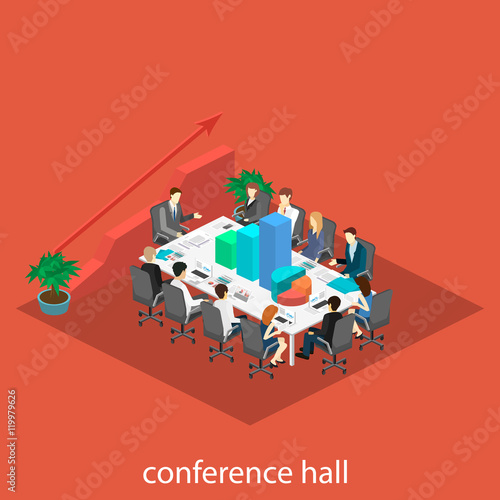 Business meeting in an office Business presentation meeting in an office around a table.