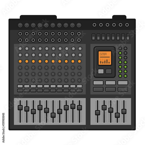 Studio Sound Mixer. Music Equalizer Console. Vector