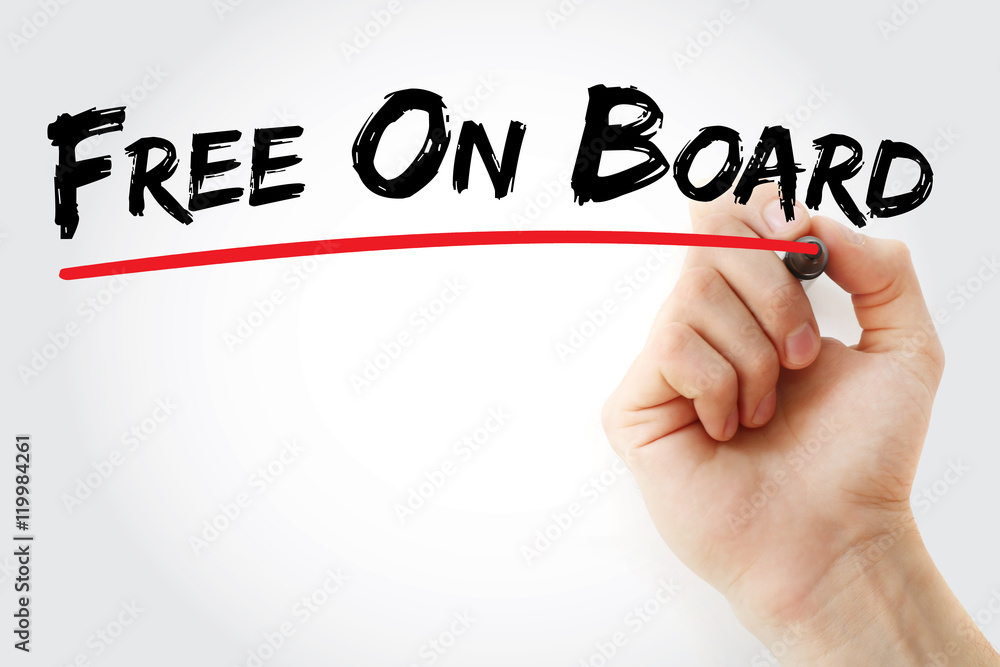 Hand writing Free On Board with marker, concept background Hand writing Free On Board with marker, concept background