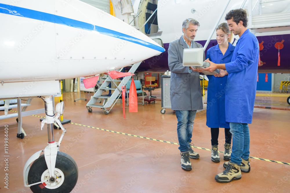 Obraz premium checking the aircraft's software