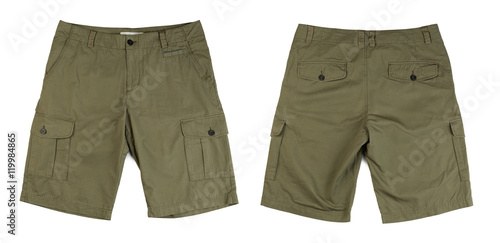 Quadro su tela Collage. Cargo Shorts. Isolate on white.
