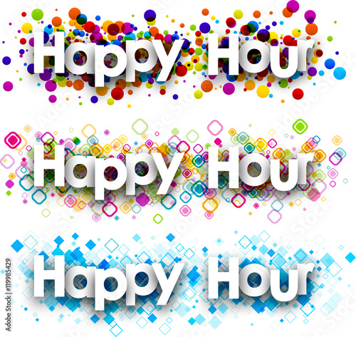 Happy hour colour banners.