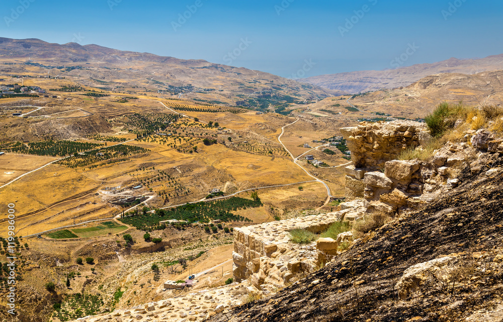 Jordanian landscape as seen from Al-Karak