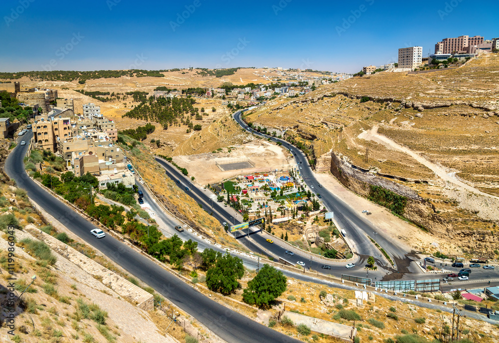 View of Al Karak city from the castle