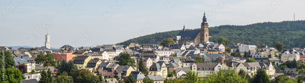 Stadtpanorama von Schneeberg