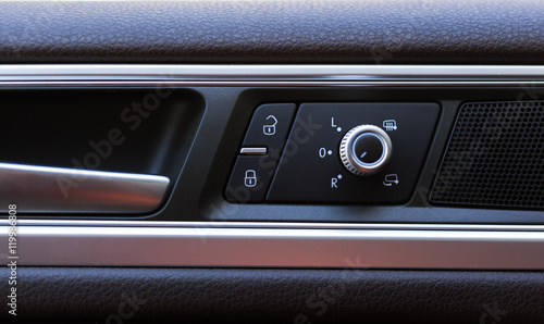 Car Door Lock Button Closeup