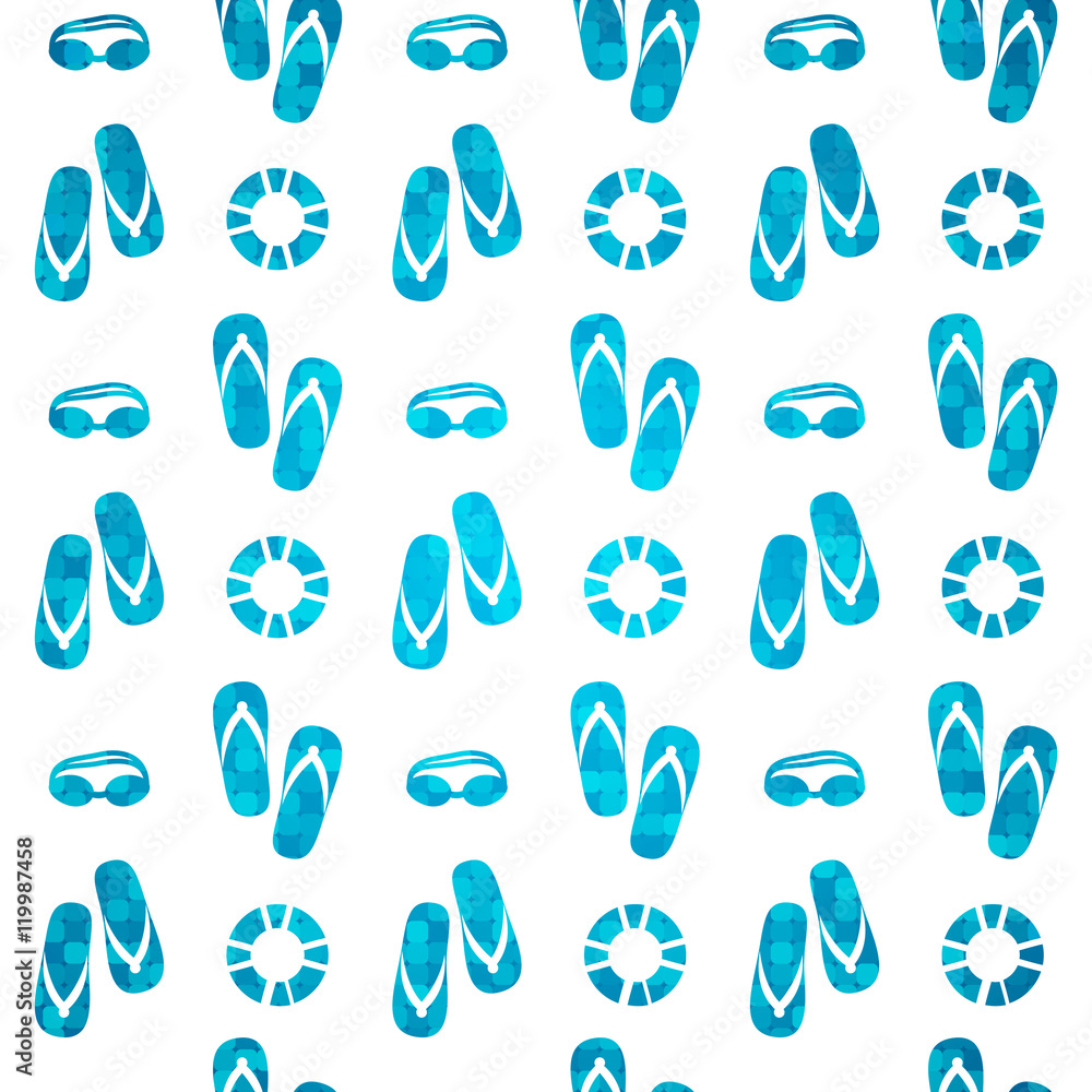 Seamless pattern with water pool objects silhouettes. Seamless pattern with water pool objects silhouettes.