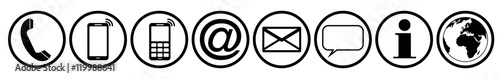 communication contact us icon black white symbol vector set isolated / kontakt symbol icon vektor set schwarz weiß isoliert