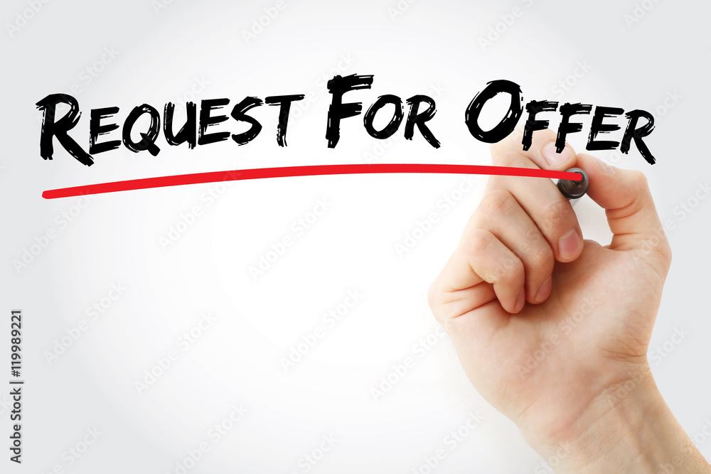 Hand writing Request For Offer with marker, concept background Hand writing Request For Offer with marker, concept background