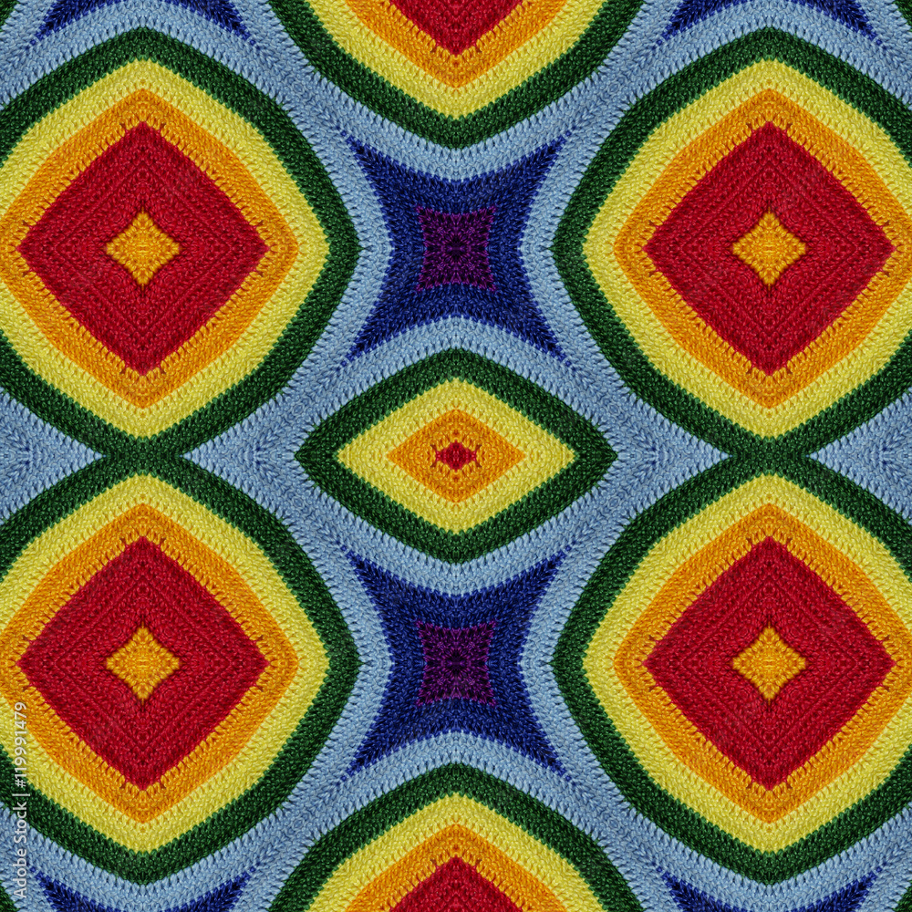 Cotton colorful background, backdrop for scrapbook, top view. Seamless pattern kaleidoscope montage
