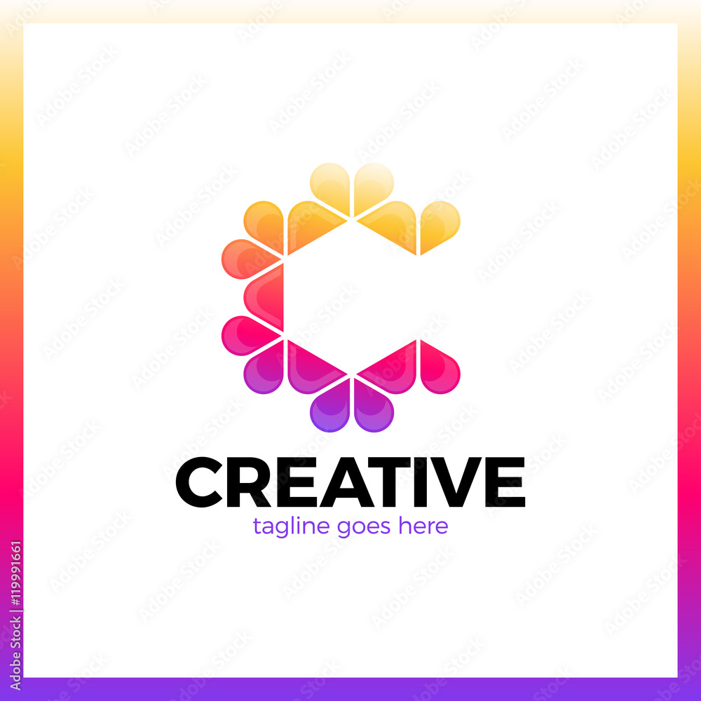 Clever, Creative, triangle, Colorful, Letter C logo. Smart and idea logotype Clever, Creative, triangle, Colorful, Letter C logo. Smart and idea logotype