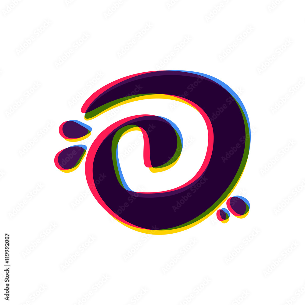 Letter D logo with color shift. Letter D logo with color shift.
