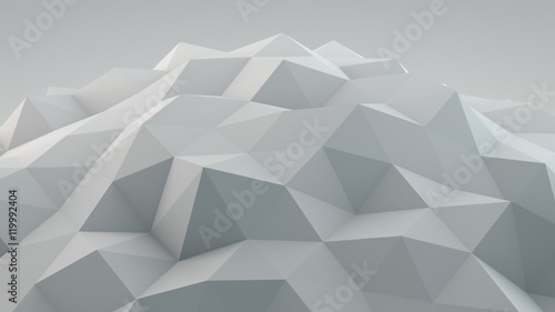 White polygonal shape 3D re...