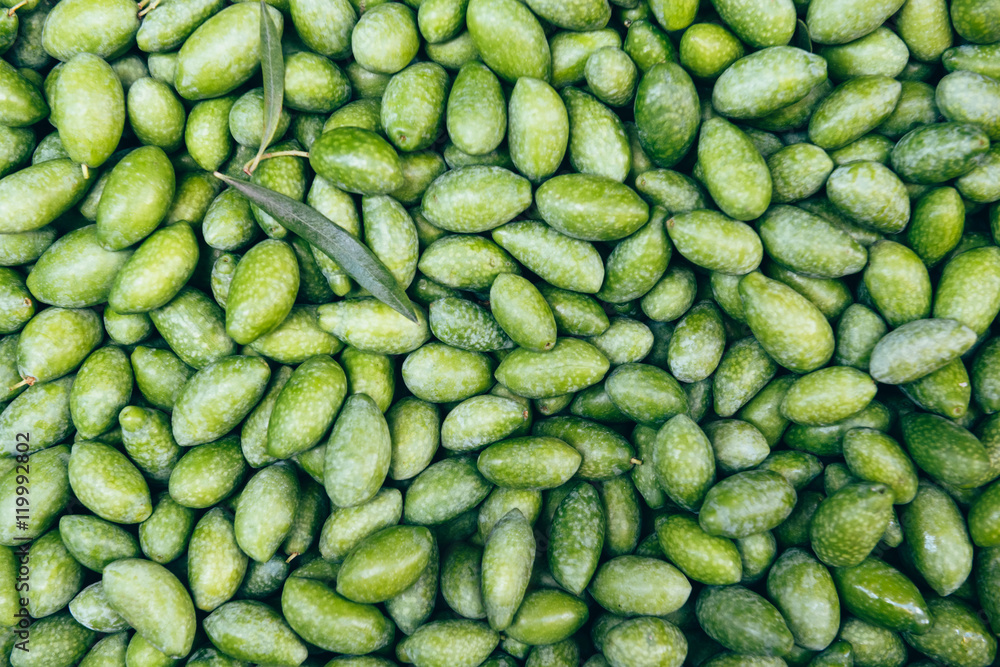 Fresh harvested green olives. Freth green olives background Fresh harvested green olives. Freth green olives background