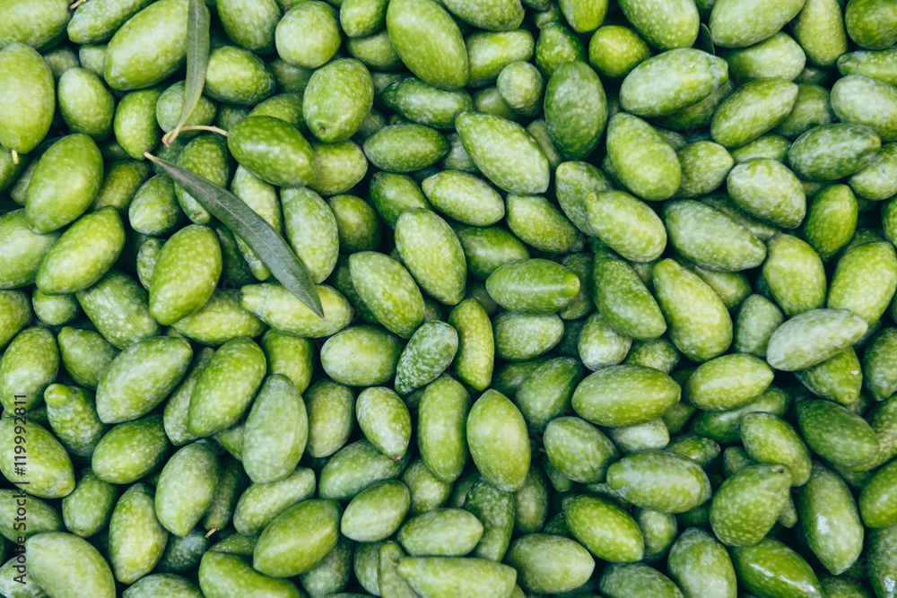 Fresh harvested green olives. Freth green olives background Fresh harvested green olives. Freth green olives background