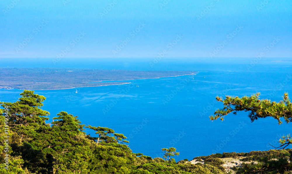 Beautiful sea view on island Mali Losinj in Croatia