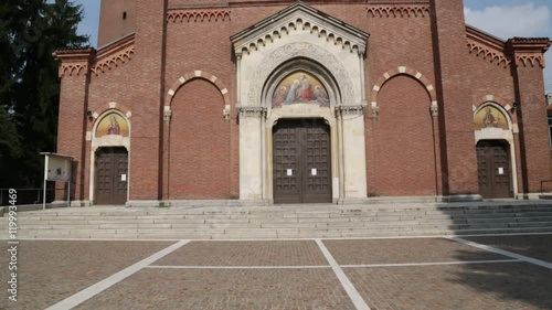 in italy  castellanza  ancient   religion  building    for catholic and clock tower photo