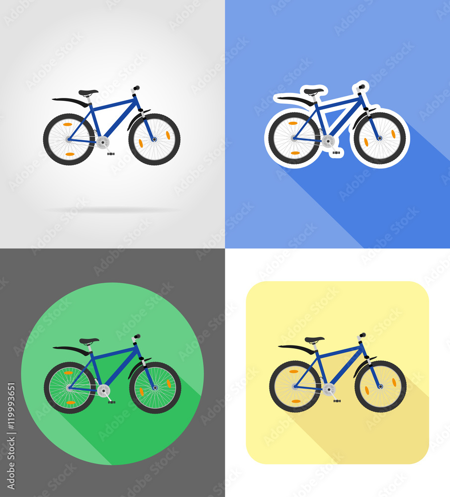 Obraz premium mountain bike flat icons vector illustration
