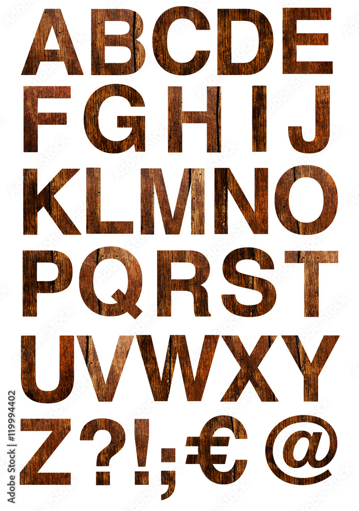 Alphabet aus Holz