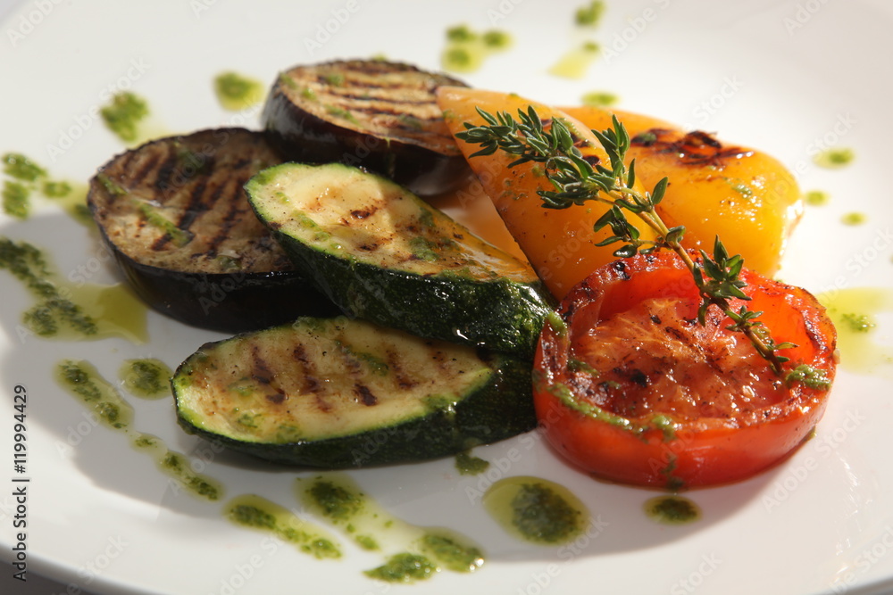 Zucchini and grilled vegetables