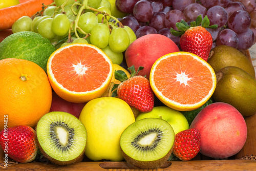 Fototapeta Naklejka Na Ścianę i Meble -  Nutritious Fruits and various vegetables for healthy