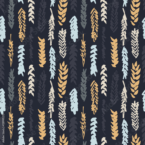 Cute decorative seamless pattern with cereals