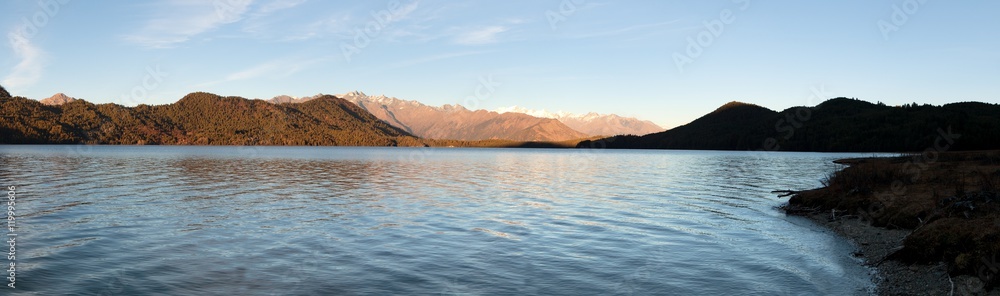 Evening panoramic view of Rara Daha or Mahendra Tal Lake Evening panoramic view of Rara Daha or Mahendra Tal Lake
