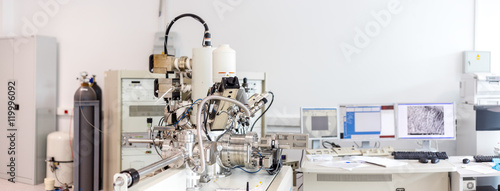 Particle accelerator in the laboratory, a complex instrument, exploring the world of the 21st century laboratory