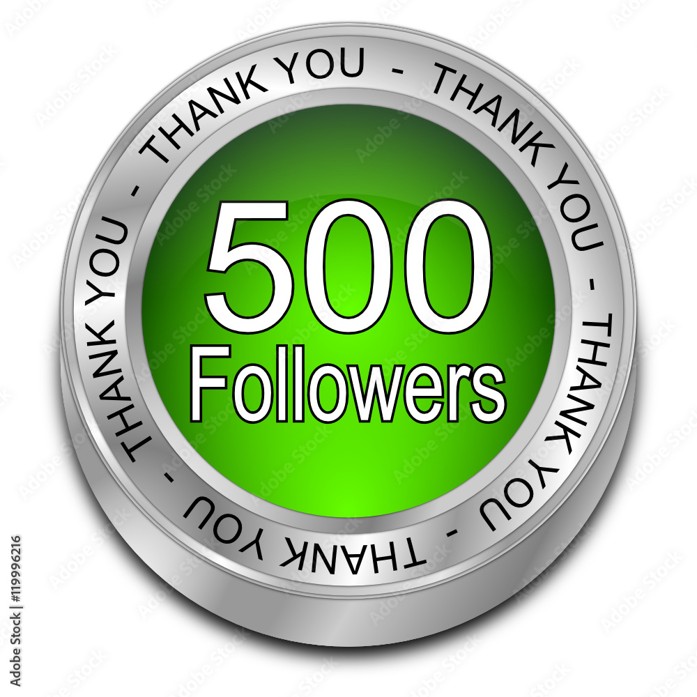 500 Followers Thank you - 3D illustration 500 Followers Thank you - 3D illustration
