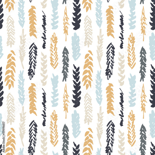 Cute decorative seamless pattern with cereals