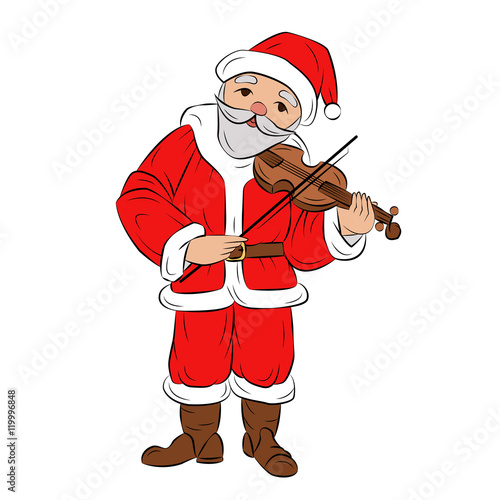 Santa playing the violin