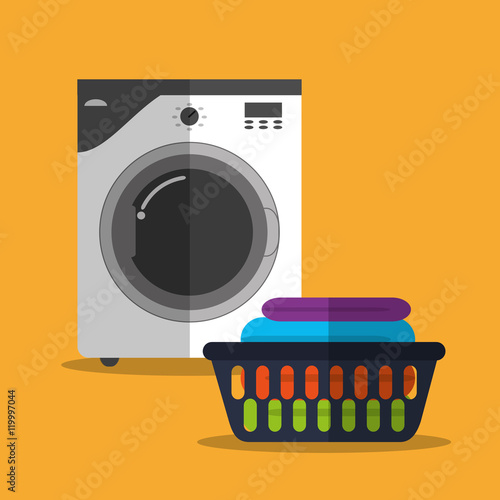 washer and cloth icon. electronic appliances and supplies for your home theme.Colorful design. Vector illustration