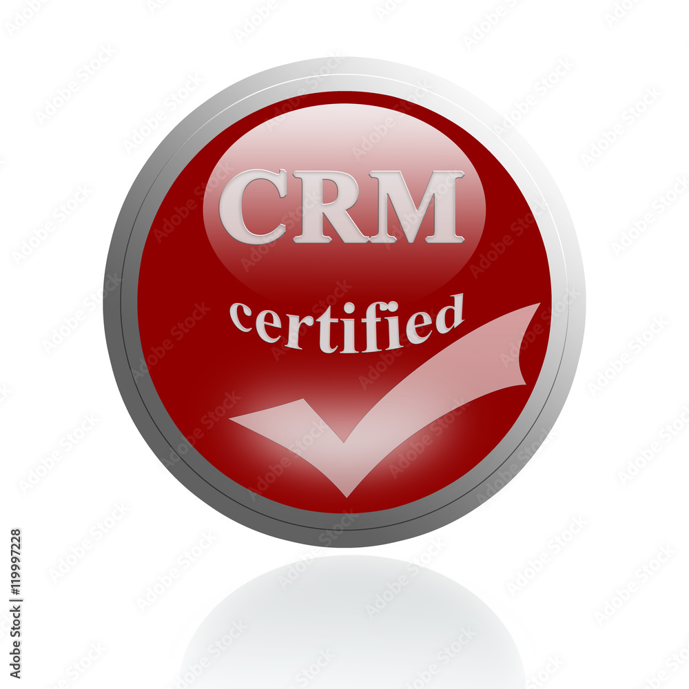 CRM certified icon or symbol image concept design for business and use in company system.