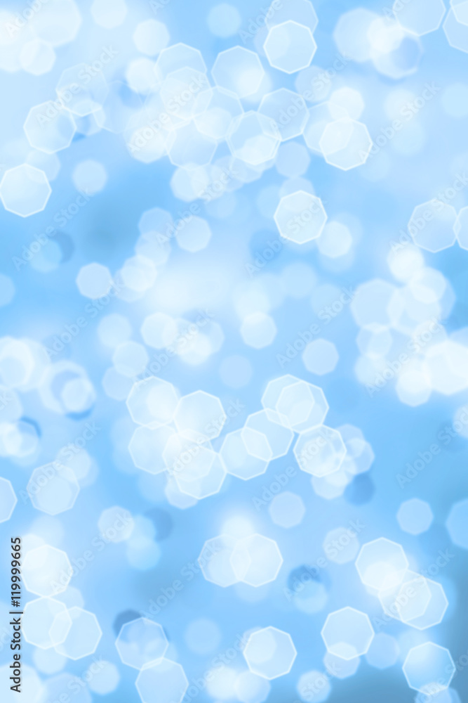 Abstract of Bokeh Lights Against a Blue Background
