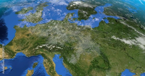 Animation of Europe continent in rotation on planet earth photo