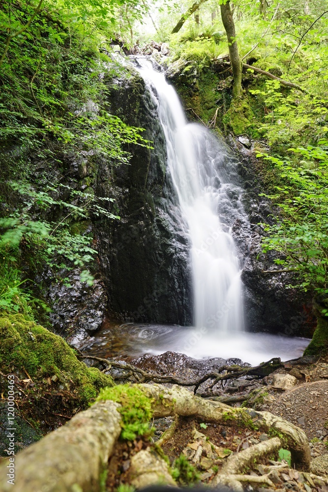 A waterfall in the Lake District of Cumbria, in Northern England A waterfall in the Lake District of Cumbria, in Northern England