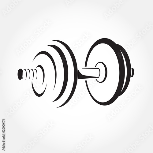 Dumbbell sketch vector. Fitness symbol. Gym icon. Stylized illustration.