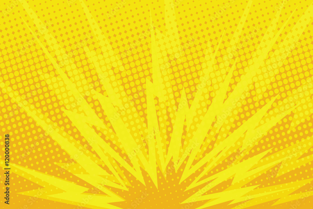 Fototapeta premium Yellow cartoon blast background