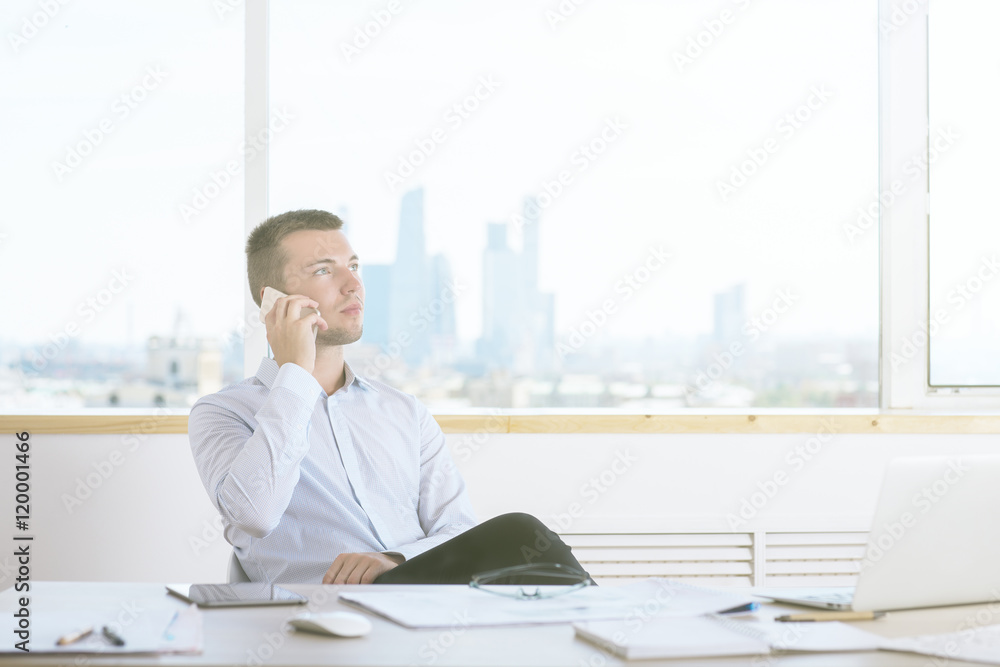 Handsome man on phone Handsome man on phone