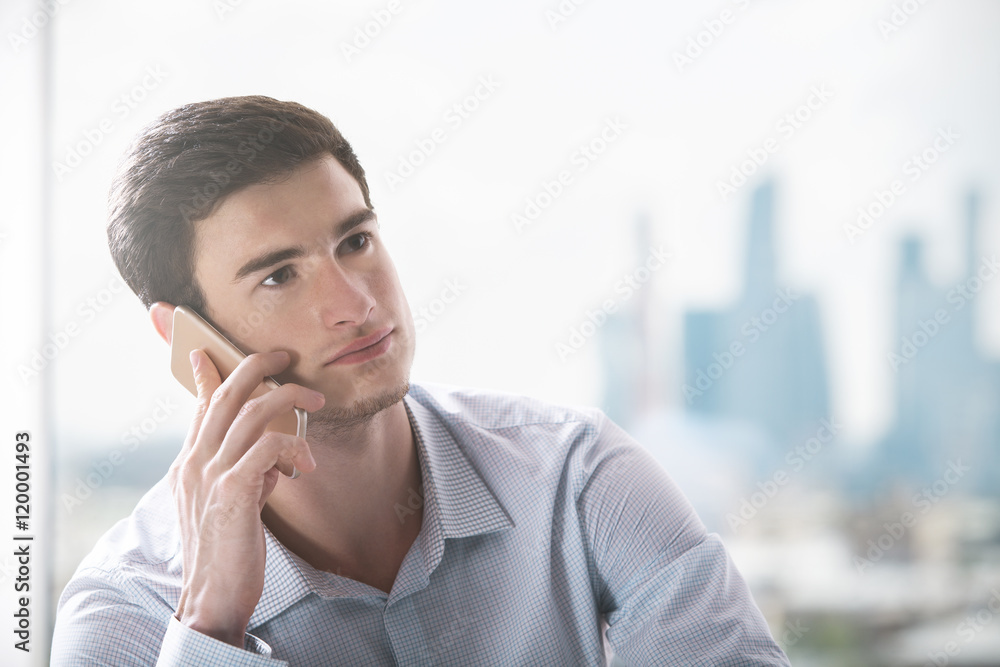 European businessman on phone European businessman on phone