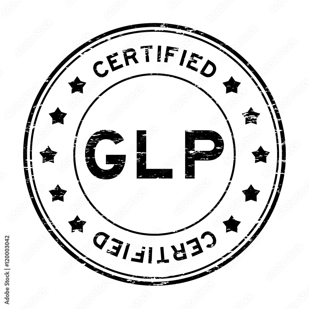 Grunge black GLP certified rubber stamp