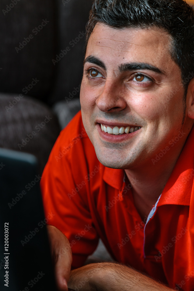Fototapeta premium Man with his laptop