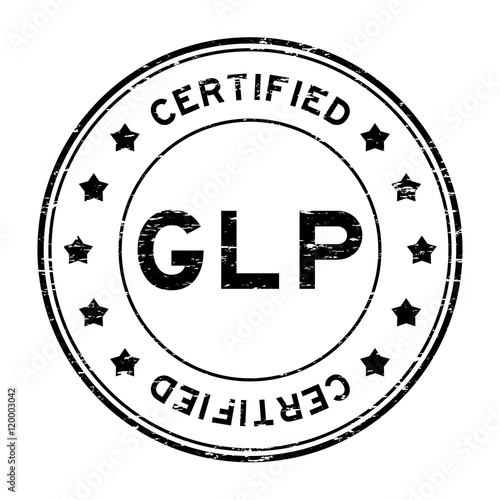 Grunge black GLP certified rubber stamp