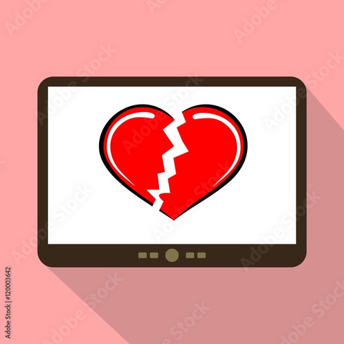 Fototapeta Naklejka Na Ścianę i Meble -  Virtual Love Tablet Icon