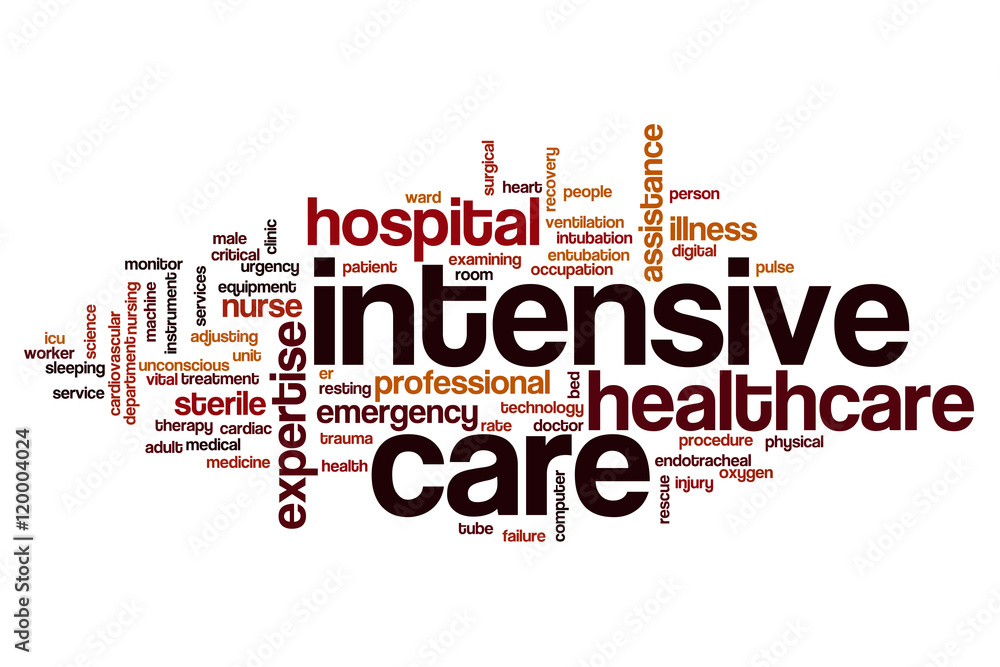Intensive care word cloud