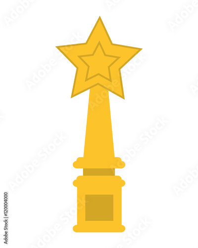 star trophy winner competition success icon. Flat and isolated design. Vector illustration